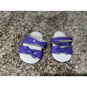 18 Inch Doll Purple Bow Slippers